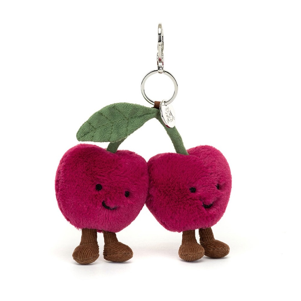 Jellycat Amuseables Cherries Bag Charm NWT